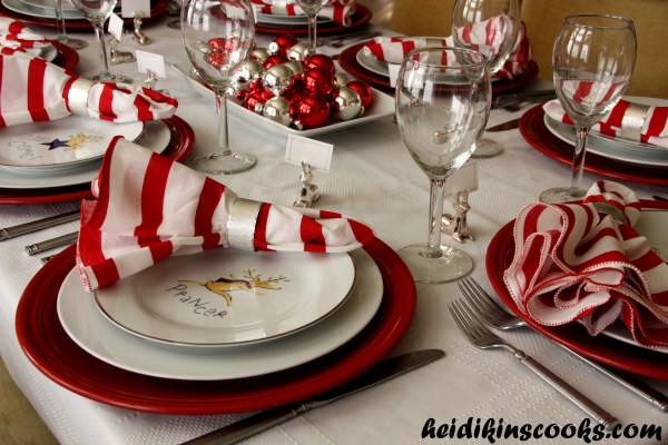 Tablescape_Christmas Pottery Barn Reindeer Plates 10_heidikinscooks_Dec 2013