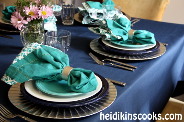 Everyday Table Setting_Cobalt Turquoise Fiestaware 10_heidikinscooks_Jan 2014
