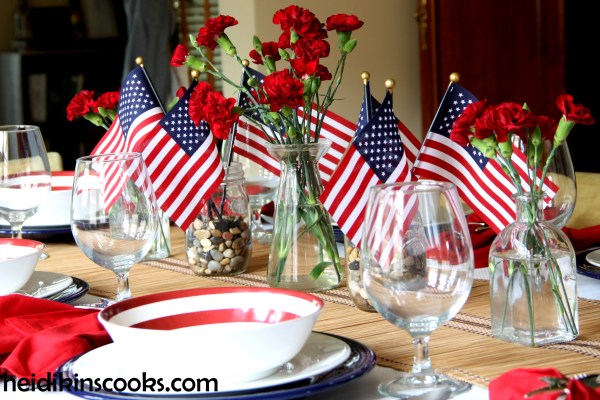 4th July Patriotic Pfaltzgraff Tablescape 2_heidikinscooks_June 2014