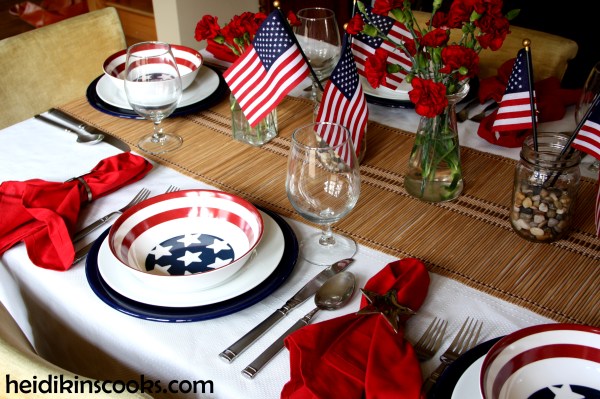 4th July Patriotic Pfaltzgraff Tablescape 3_heidikinscooks_June 2014